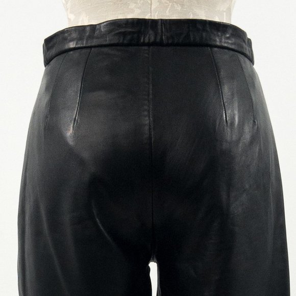 Vintage 4 Leather Highrise Straight Pants Black - Picture 2 of 11